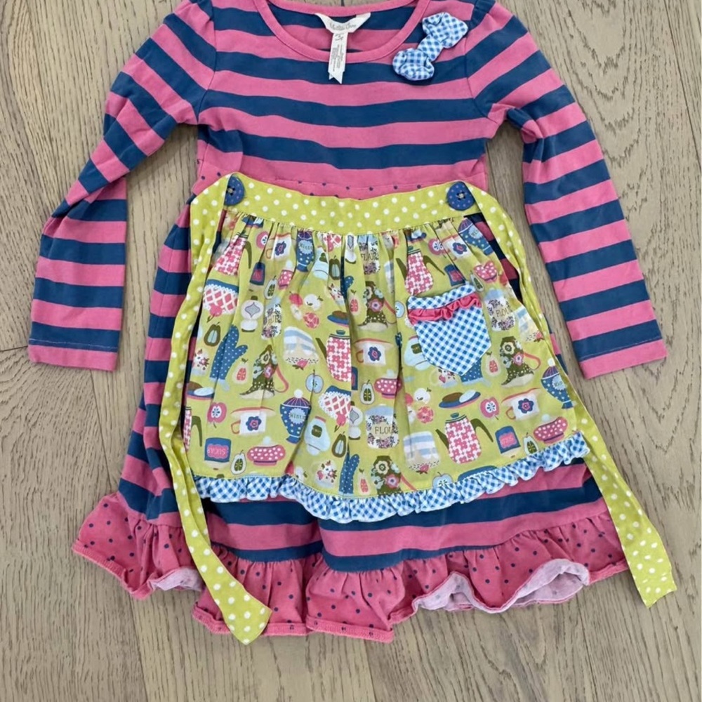 Matilda Jane Pink and Blue Tiered Ruffle Dress